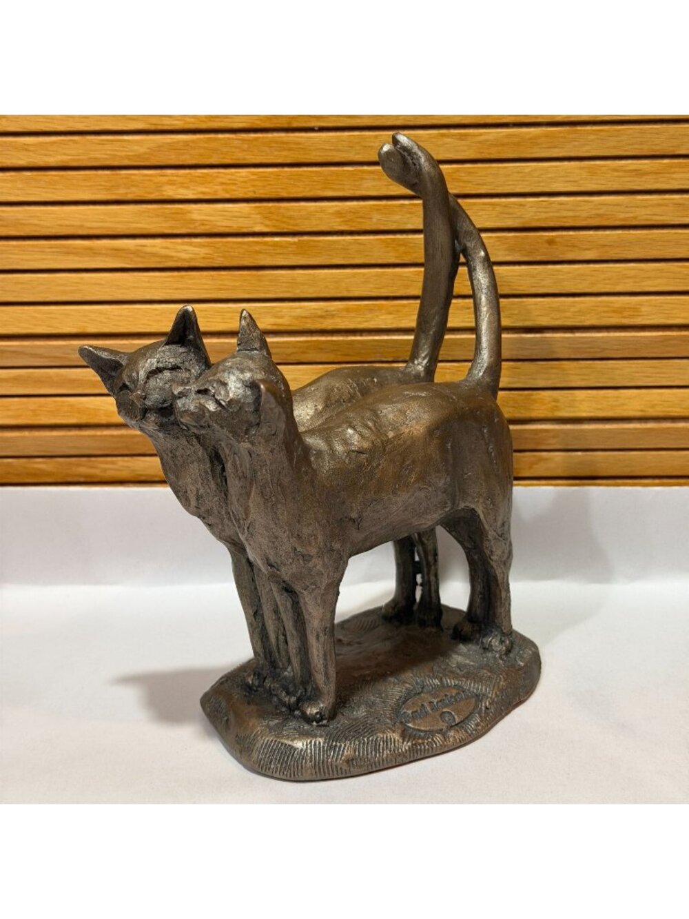 Paul Jenkins Frith 8" Cast Bronze Cat Sculpture Friendly Cats "Two's Company" UK